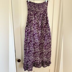 Urban Nomad Purple and White Floral Dress Made in India
